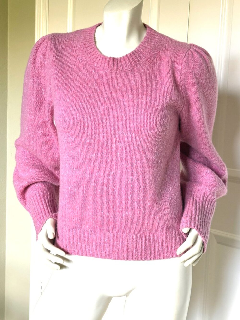 A.L.C. 'KARI' PINK LAMBWOOL CASHMERE BLEND KNIT SWEATER SIZE: M